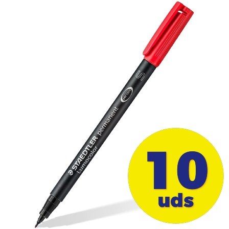Staedtler Lumocolor 313-2 Rojo Set de 10 Staedtler Lumocolor 313-2 Rojo Set de 10